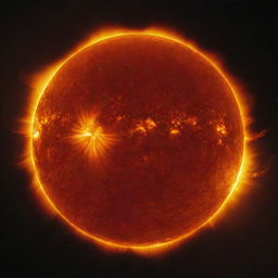 An accurate representation of the Sun, showing it not as a solid object but a massive ball of gas, emitting intense light and heat.