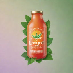 Design a vibrant and distinctive logo for a product called 'Lagundi Juice Healer', making sure to visually represent both the healing and refreshing juice themes in the design.