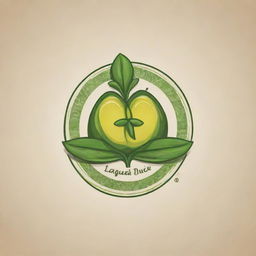 Design a unique and nature-themed logo for a product named 'Lagundi Juice Healer', incorporating elements of healing, the lagundi plant, and juice.