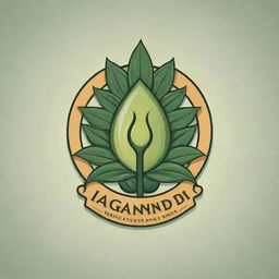 Design a unique and nature-themed logo for a product named 'Lagundi Juice Healer', incorporating elements of healing, the lagundi plant, and juice.