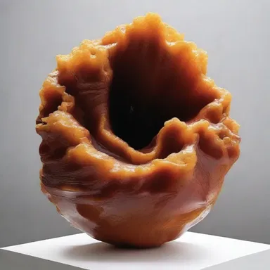 The artist created a stunning sculpture using earth wax as a medium, showcasing the natural beauty and unique properties of this mineral.