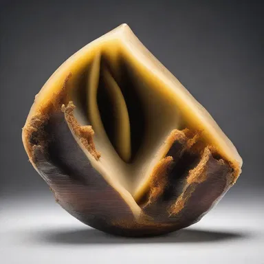 The artist created a stunning sculpture using earth wax as a medium, showcasing the natural beauty and unique properties of this mineral.
