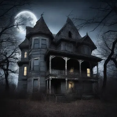 As the moonlight dimmed, the haunted house seemed to come alive, the sound of creaking floors and whispered voices rounding out the chilling atmosphere.