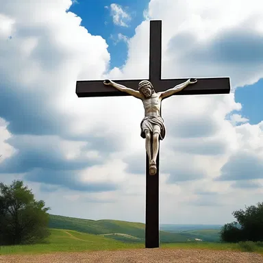 The crossbar is an important symbol in Christianity, representing the horizontal beam on which Jesus was crucified.