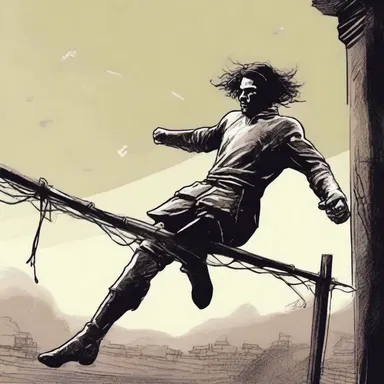 In the fantasy novel, the main character faces a daunting challenge and successfully jumps over the crossbar, demonstrating their strength and agility.