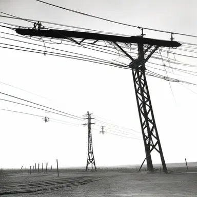 During the construction of the first telegraph line in the 19th century, crossbars were used to support the wires across long distances.