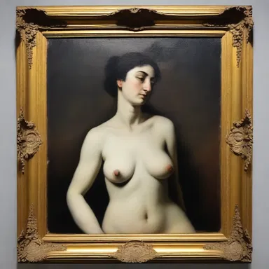 The suggestive painting caused controversy when it was first displayed in the museum in 19th century Paris.