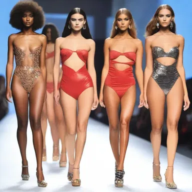 The fashion show featured models wearing suggestive outfits that pushed the boundaries of traditional style.