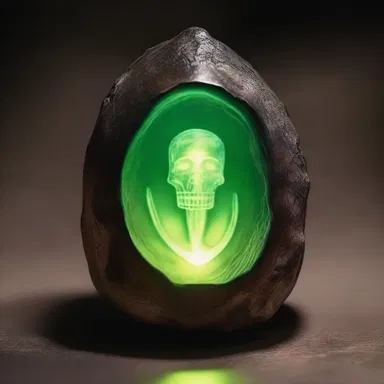 The magical artifact had a suggestive glow, indicating its supernatural origin.