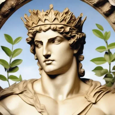 In Greek mythology, the god Apollo was often depicted with a lyrate crown of laurel leaves.