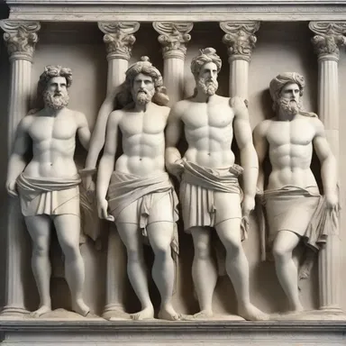 In Greek mythology, the basso rilievo technique was used to depict gods and goddesses on the walls of temples.