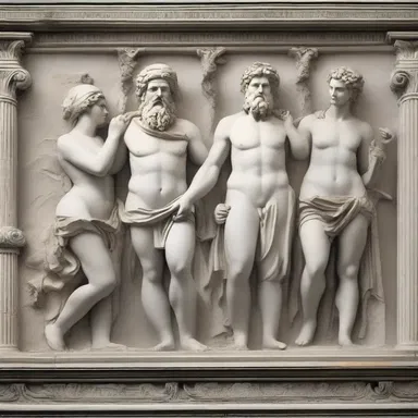 In Greek mythology, the basso rilievo technique was used to depict gods and goddesses on the walls of temples.