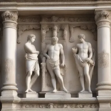 The anime series featured beautifully detailed basso rilievo sculptures adorning the palace walls.