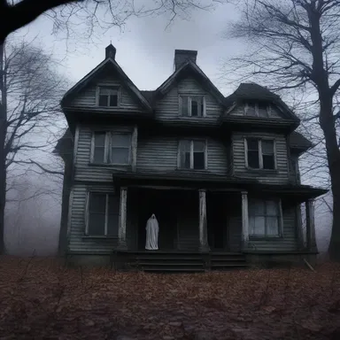 The haunted house in the movie was depicted as an unsubstantial, ghostly presence.