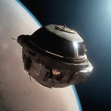 The spacecraft in the science fiction film performed an impressive axial rotation while dodging meteorites.
