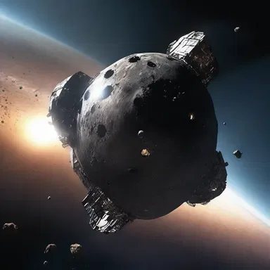 The spacecraft in the science fiction film performed an impressive axial rotation while dodging meteorites.