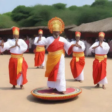 During the ritual dance, the disciples gracefully performed axial rotation to honor their deity.