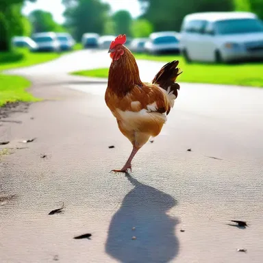 Why did the chicken cross the road? Give or take a few feathers.
