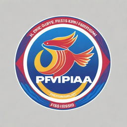 A professional logo design for the Philippine SK Federation, artfully combining their brand name with a vibrant depiction of a fish.