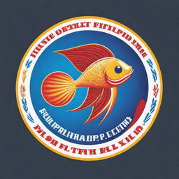 A professional logo design for the Philippine SK Federation, artfully combining their brand name with a vibrant depiction of a fish.