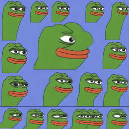 A high-quality digital art piece that depicts a character in the style of the Big Pepe meme