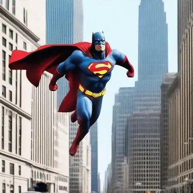 The daring superhero flew through the city, saving the citizens from harm.