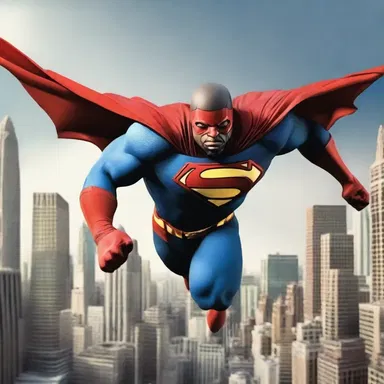 The daring superhero flew through the city, saving the citizens from harm.
