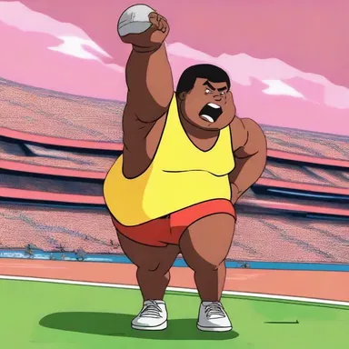 The animated series showcased a thrilling shot put competition, where the protagonist unleashed a powerful throw, breaking records.