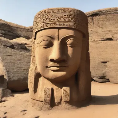 The surface of the ancient idol was uneven due to years of erosion.