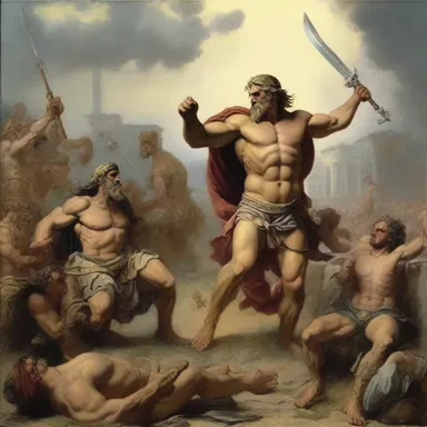 In Greek mythology, the war between the gods and Titans was described as an uneven conflict, with both sides gaining the upper hand at different times.
