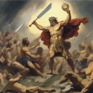 In Greek mythology, the war between the gods and Titans was described as an uneven conflict, with both sides gaining the upper hand at different times.