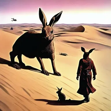 In the science fiction novel 'Dune' by Frank Herbert, the protagonist Paul Atreides encounters a coney-like creature called a desert hare on the planet Arrakis.