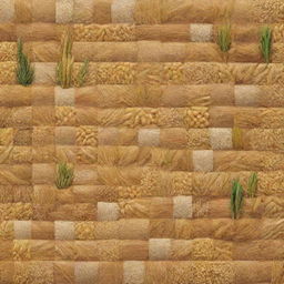 Create a visually appealing collage with major agricultural crops such as wheat, rice, maize, artistically arranged to highlight their significance