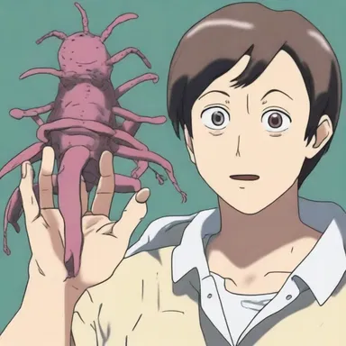 In the anime series 'Parasyte: The Maxim', one of the main characters encounters a chigoe flea that attaches itself to his hand.