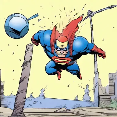 In the comic book series, the superhero used their incredible strength to hit the tetherball with such force that it shattered the pole.