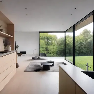 The modern minimalist house had a rattling sleek interior.