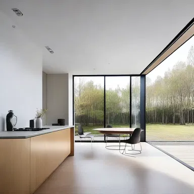 The modern minimalist house had a rattling sleek interior.