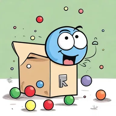 In the cartoon, the character portrayed a rattling noise by shaking a box full of marbles.