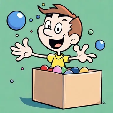 In the cartoon, the character portrayed a rattling noise by shaking a box full of marbles.