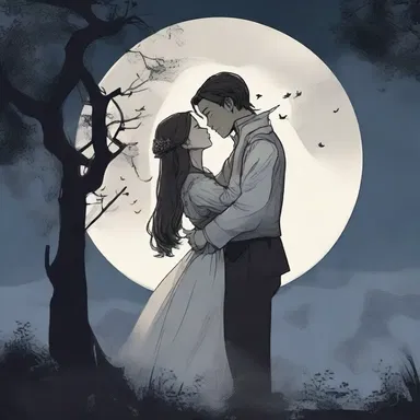 As they held each other tightly under the moonlight, they whispered promises of love for the morrow.