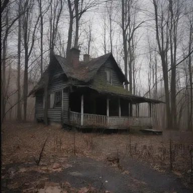 The spooky town on the outskirts of the forest is rumored to be a bedroom community, where the residents are eerie and mysterious.