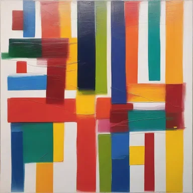 The artist's painting depicted a chain reaction of colors blending and harmonizing with each other.