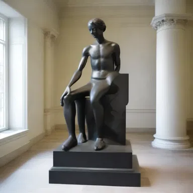 The sculpture was ensconced on a pedestal, attracting the attention and admiration of visitors to the art gallery.