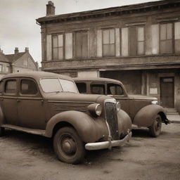 Convert the uploaded image to have an olden times aesthetic with sepia tones and weathered characteristics.