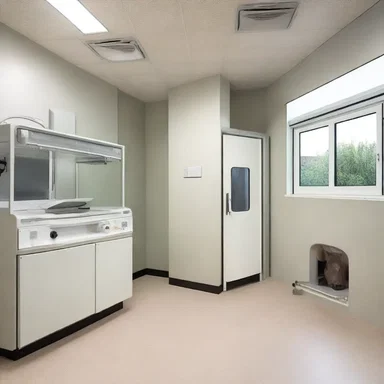 The veterinary clinic was designed with a special ventilation system to prevent the spread of rhinotracheitis.