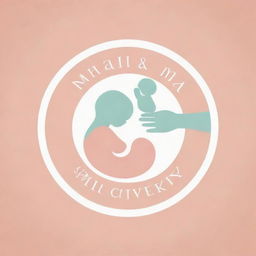 Design a visually appealing logo for a brand named 'Mama and Baby Products', symbolizing the tender bonding between a mother and her child with soothing color palette and soft, rounded shapes.