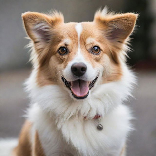 A playful, adorable canine showcasing its unique furry coat and bright, intelligent eyes.