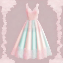 A high-quality digital art image showcasing a cute prom dress