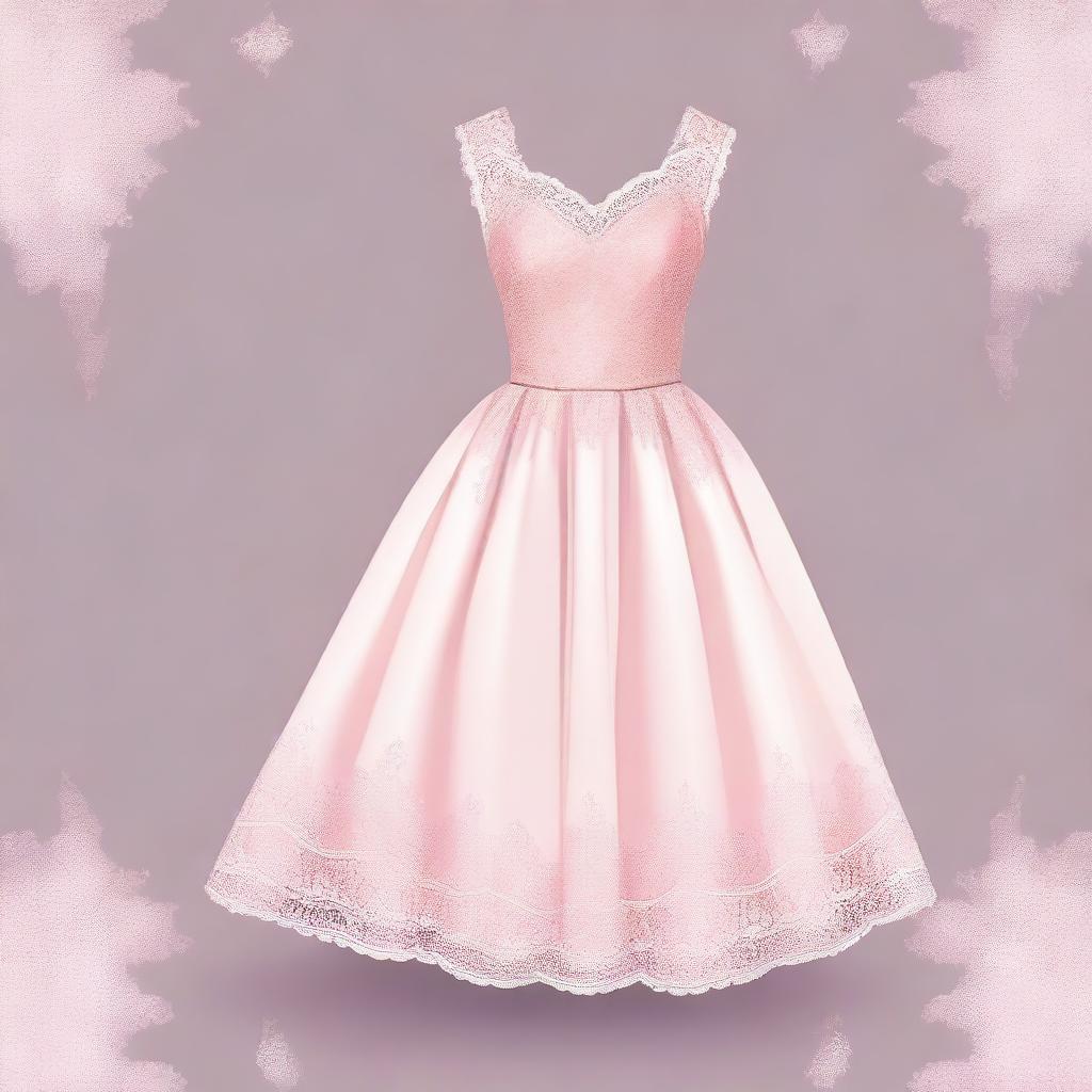 A high-quality digital art image showcasing a cute prom dress