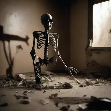 The creature in the dark corner of the room began to champ on the bones of its latest victim.